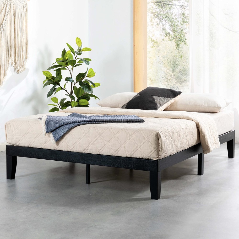 Sleep Better on Solid Wood - Mellow Queen Platform Bed Black