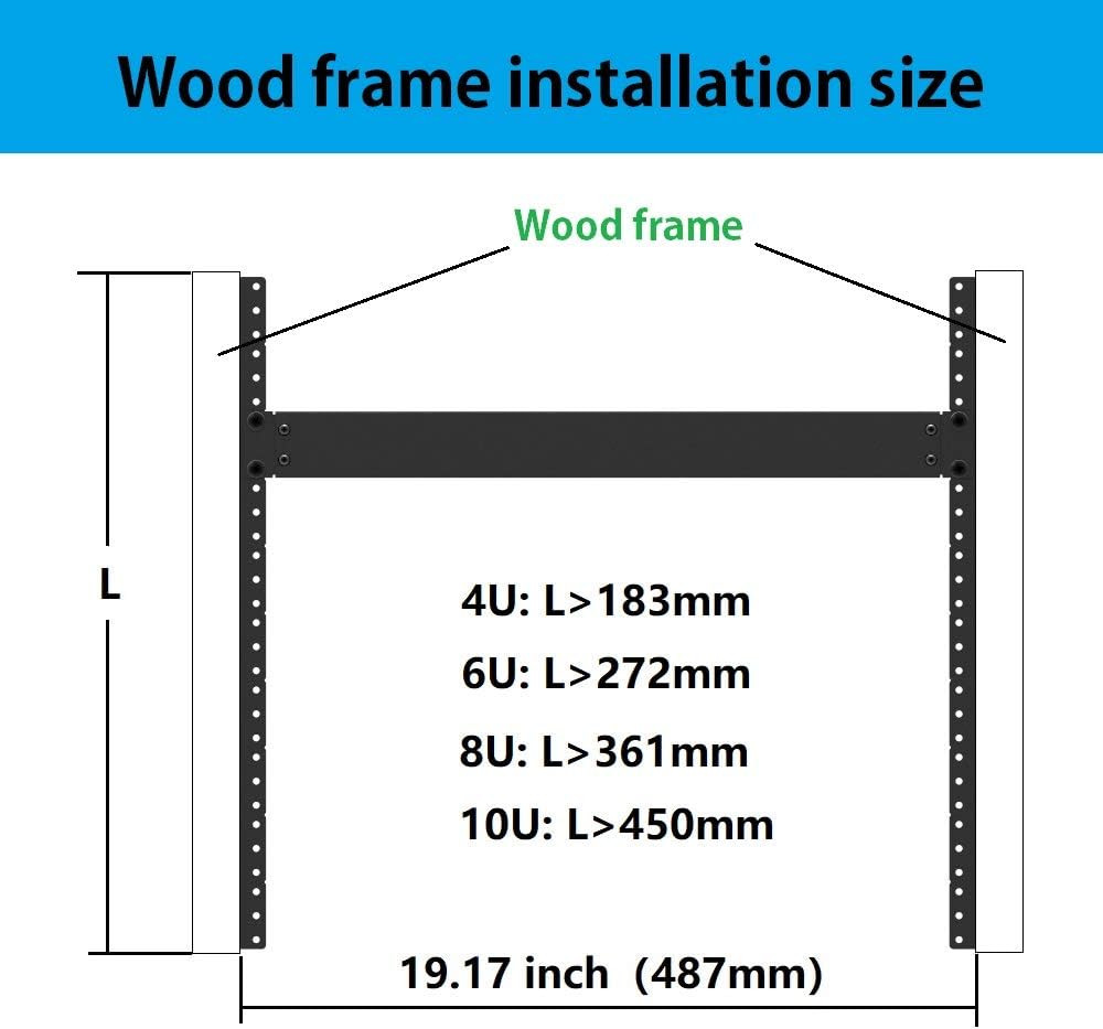 4U Rack Rails Kit with Hardware - 2 Pieces (4URR)
