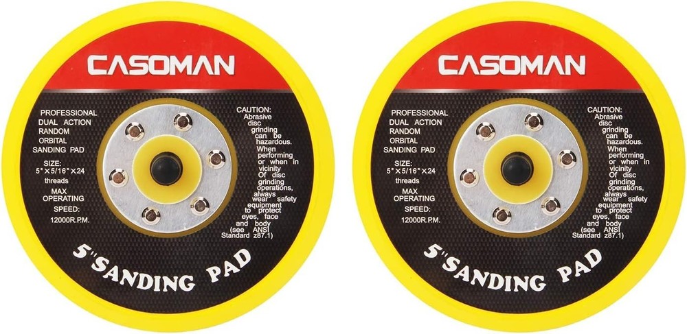 5-Inch DA Polisher & Sander Pad - Hook & Loop Face - Random Orbital Backing P...