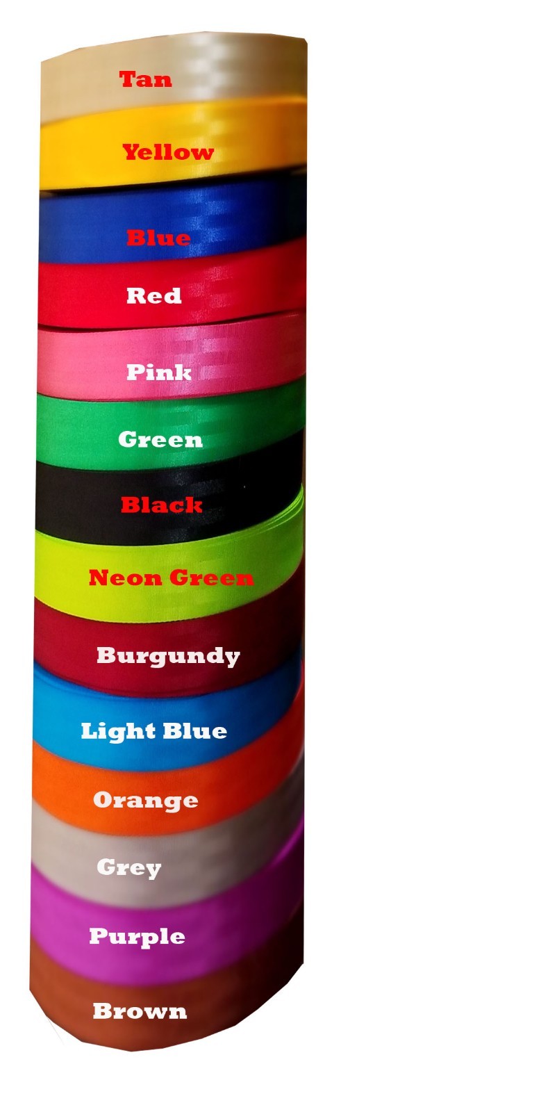 1.5" 3.8cm Seat-belt Blue Red Green Black Polyester Webbing Strap Repair