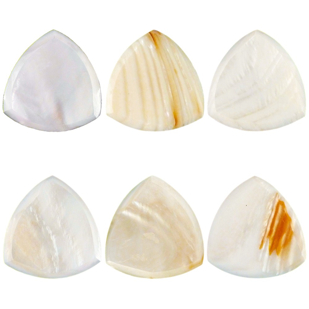 White Abalone Shell Guitar Pick - 2.0 mm 346 Triangle - Handmade Exotic Plectrum