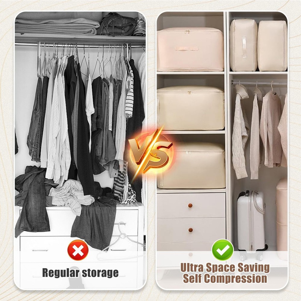Ultra Space Saving Self Compression Organizer, 2025 Upgraded Space Saving Org...