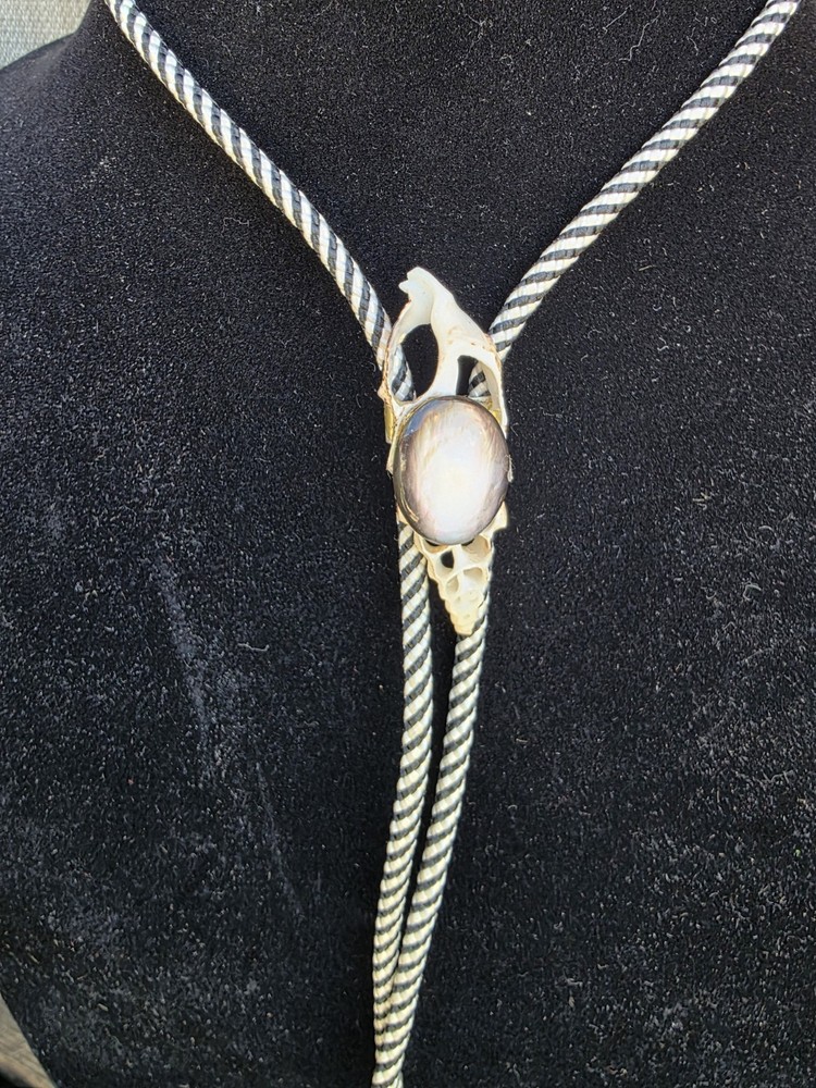 Bolo Tie. . Lavander Stone. Shells. 34"