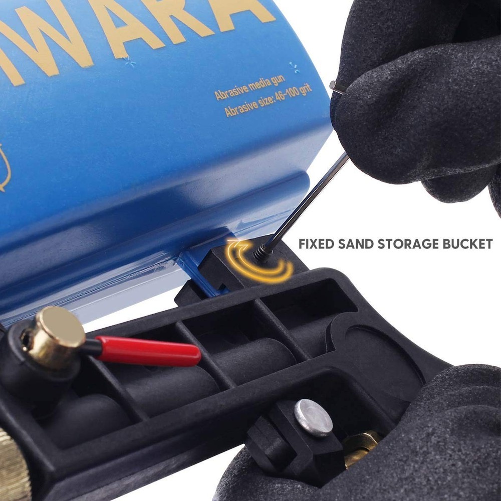Sand Blaster Kit, Sandblaster with 2 Replaceable Tips Quick Connect, Works wi...