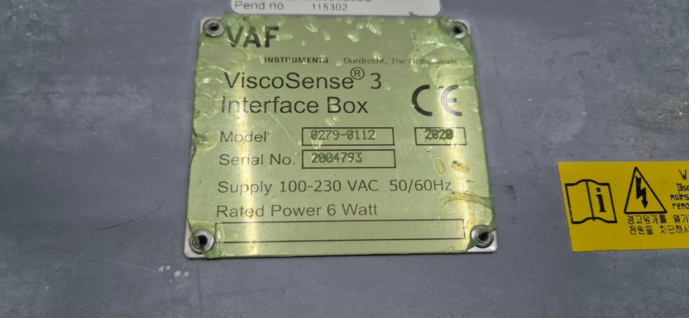 VAF Viscosense3 0279-0112 Interface Box with Sensor 115302