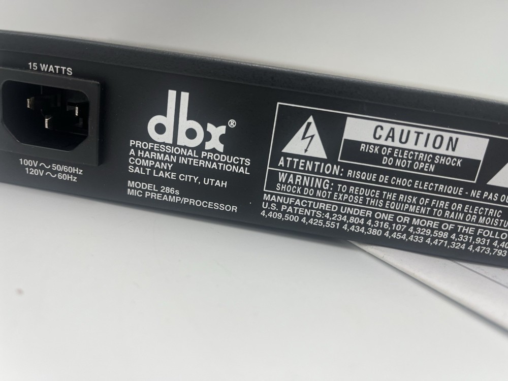 DBX 286S Mic Pre-Amp Processor 286 S Microphone/Instrument Preamp, Phantom Power