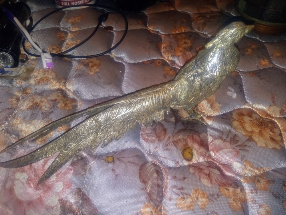 Silver Plated Pheasant Menu Holder Italy