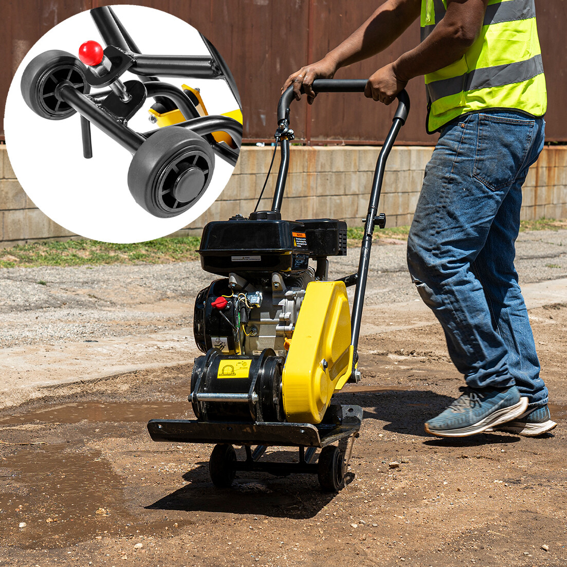 Stark USA 7.0hp Walk-Behind Vibratory Plate Compactor Rammer 212cc EPA Engine