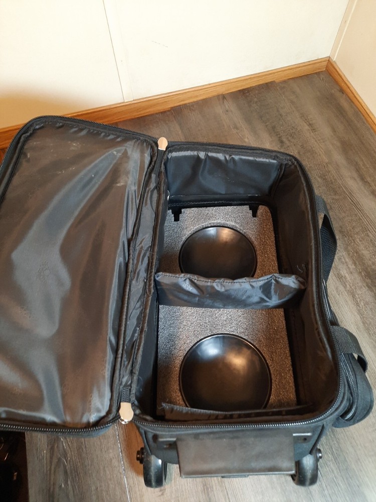 Ebonite Transport 2 Ball Roller Bowling Bag Black