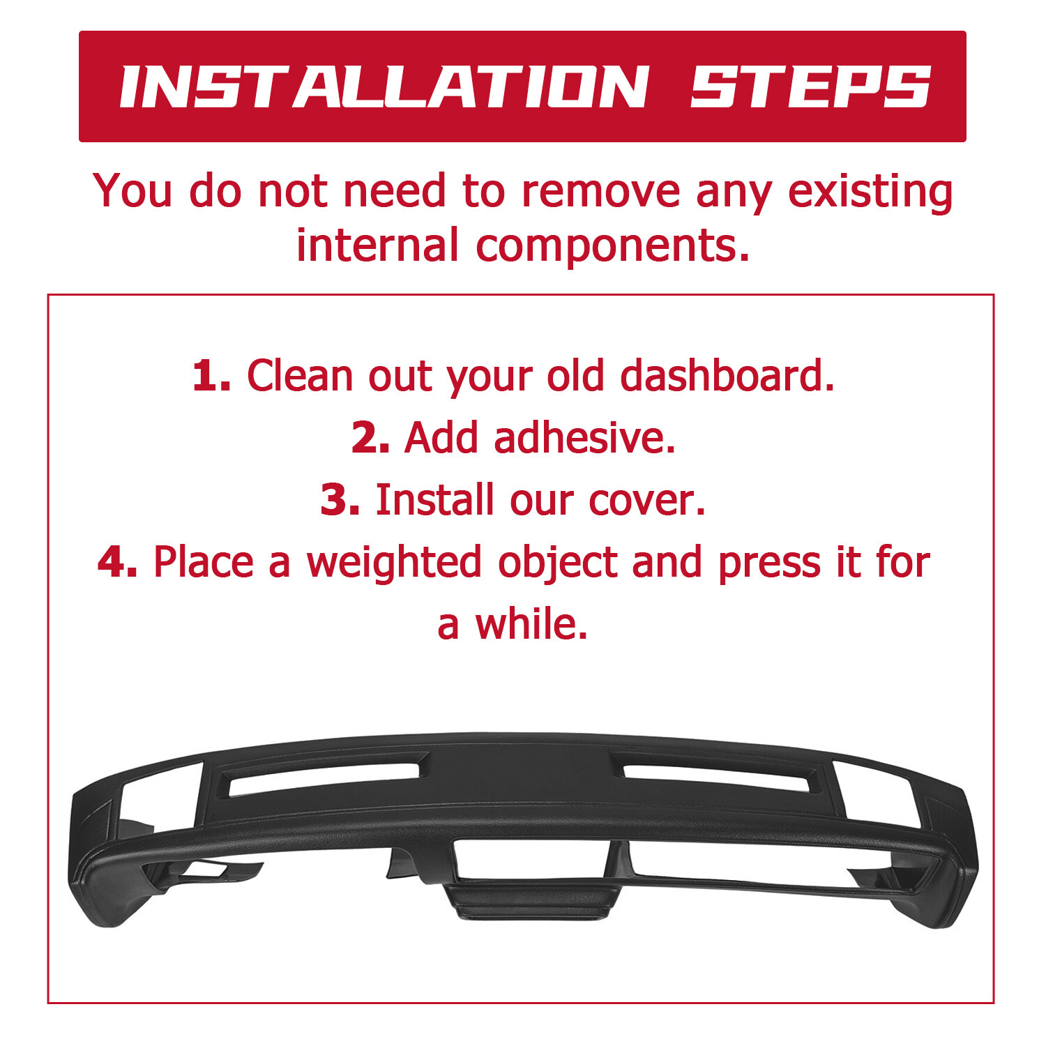 For 1981-1988 Chevy Malibu El Camino Monte Carlo GMC Caballero Dash Cover Cap