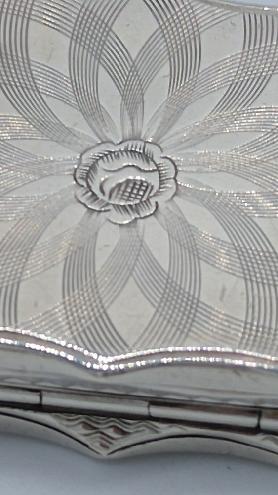 Vintage Square Sterling Pill or Stamp Box