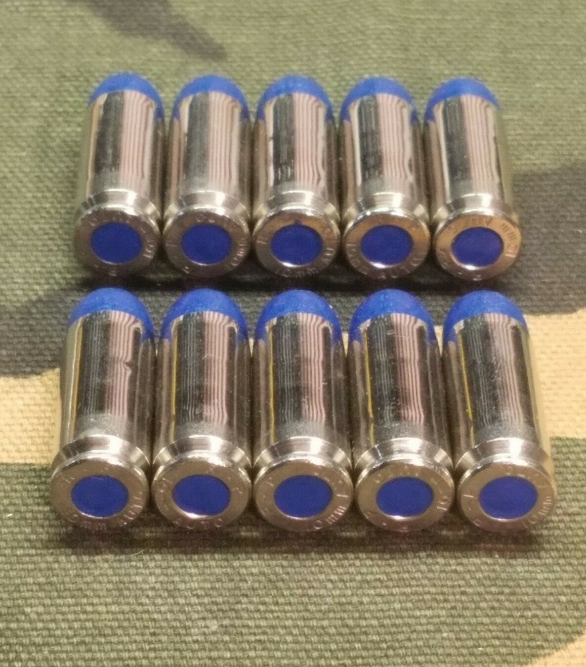 10MM SNAP CAPS SET OF 10, BLUE AND NICKEL, REAL 200gr WEIGHT!!!