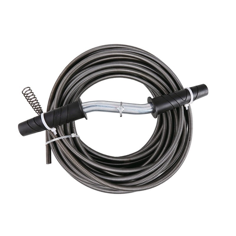 Drain Auger 25ft Manual Snake Flexible Cable Hand Crank Tool Clogs Fast Clearing