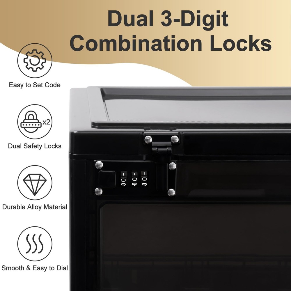 Large Lock Box for Personal Items, 24 Litre Combination Lockable Storage Box