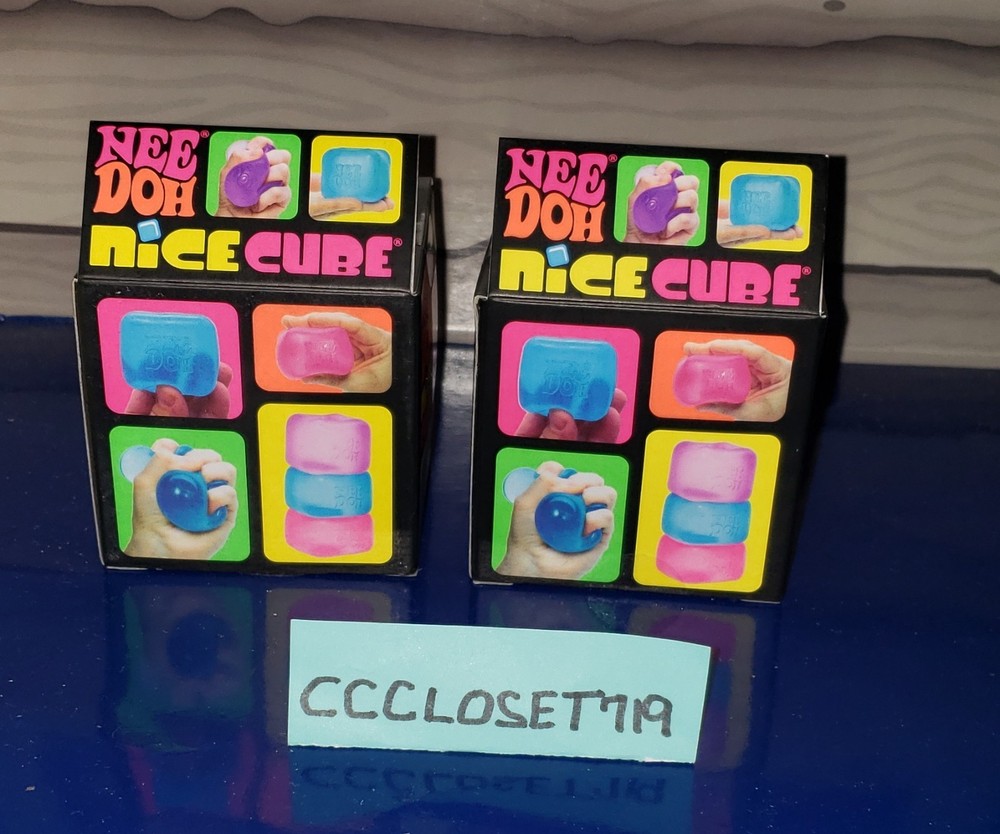 NeeDoh Nice Cube Super Solid Squish! x2 Pink & Blue