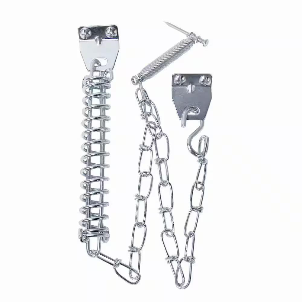 Storm Door Protector Chain and Spring, Zinc Plated