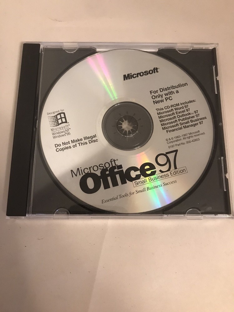 Microsoft Office 97 Small Business Edition Disc Only No Code