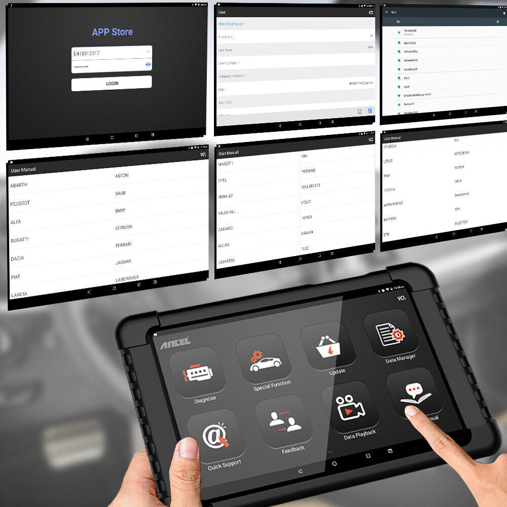 ANCEL OBD2 Scanner Bluetooth Bidirectional Diagnostic Tool 10inch Touch Screen