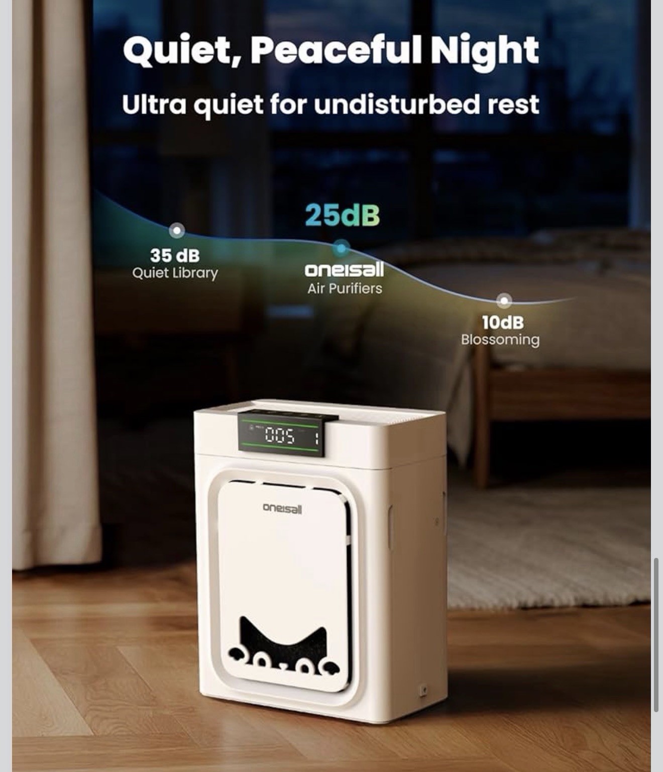 oneisall Air Purifiers for Home Pets with Double-Sided HEPA Washable Filters,...