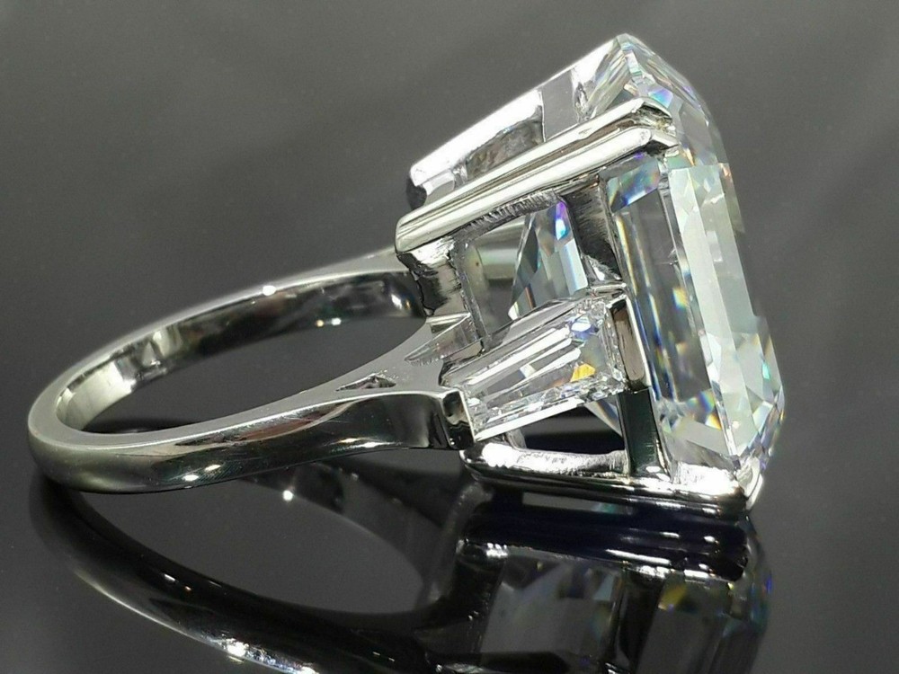 Asscher Cut Lab-Created 5.20 Ct White Diamond Wedding Ring 925 Sterling Silver