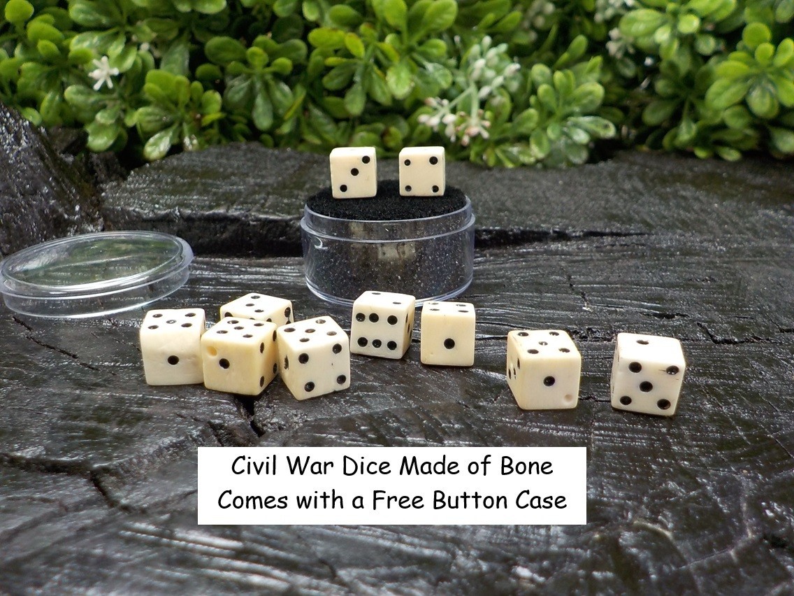 Old Rare Vintage Antique Civil War Relic Bone Dice Set Extremely Rare Free Case