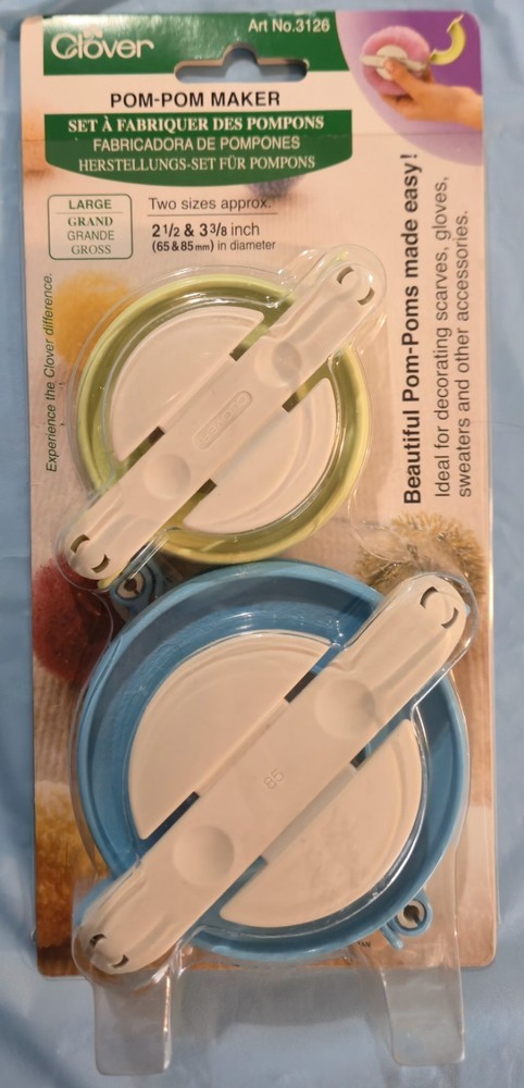 Clover  Large Pom-Pom Maker 2-1/2" & 3-3/8"