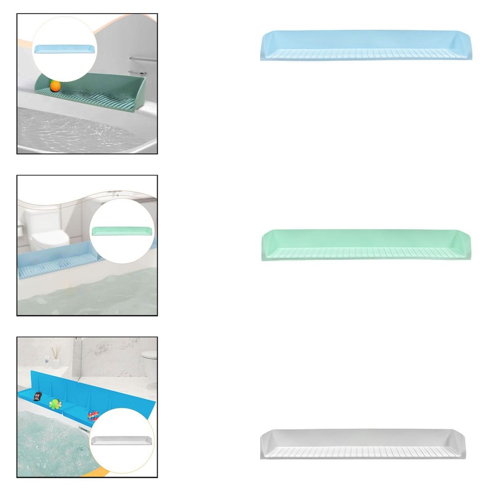 Bathtub Splash Guard Silicone Toy Tray Holder