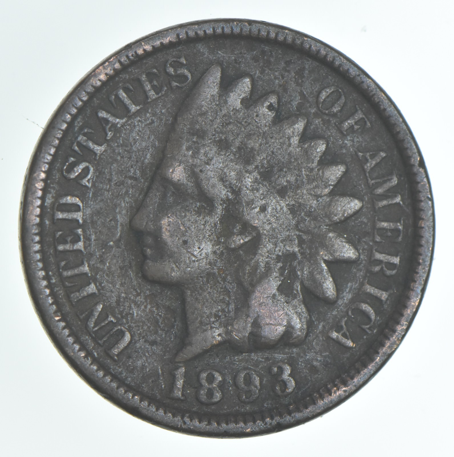 1893 Indian Head Cent AC Average Circ