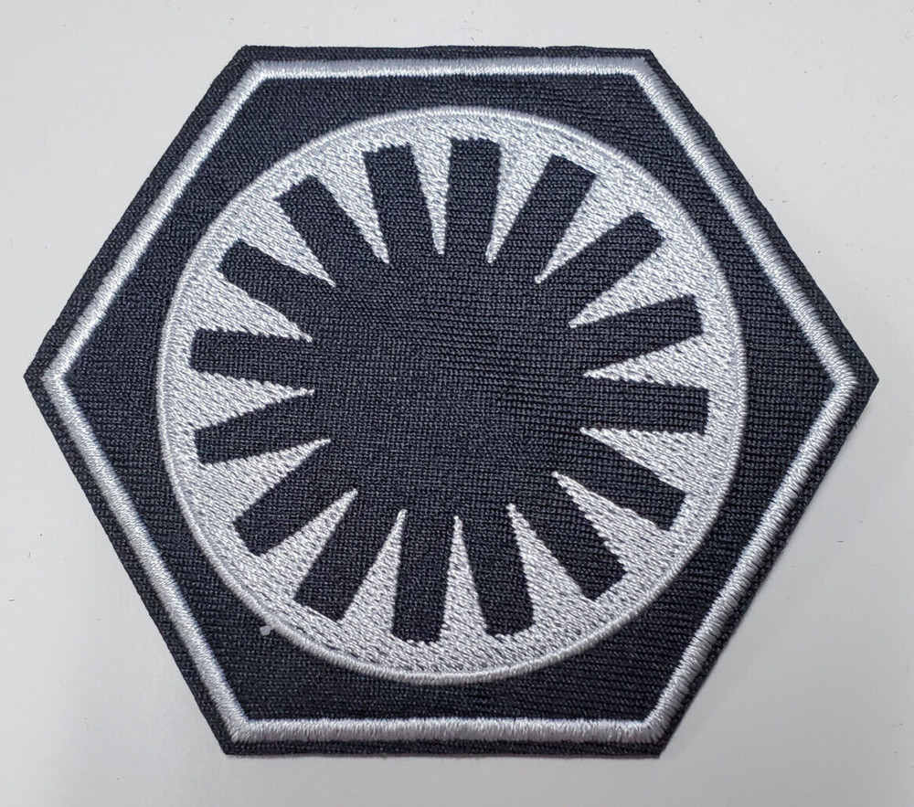 Star Wars First Order Logo 3" White  & Black Embroidered Patch-USA Mailed