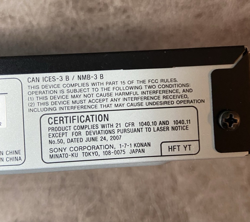 Sony CD/DVD Player Model # DVP-SR210P Tested/Working No Remote