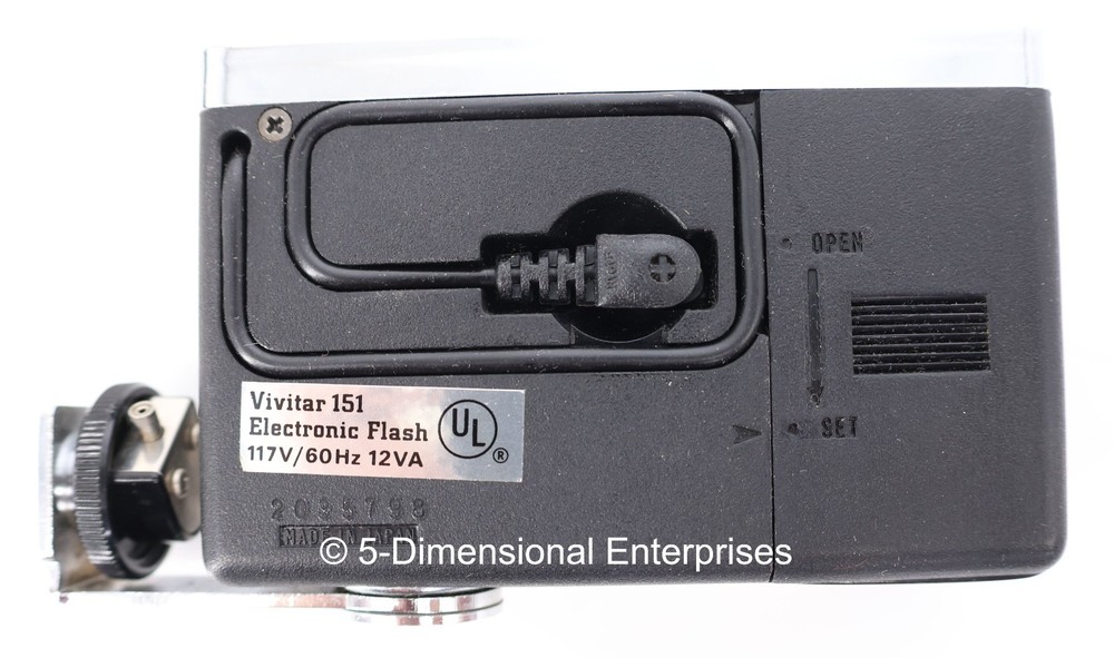 VTG Vivitar 151 Electronic Flash Unit + Case & Instructions - Missing Power Cord
