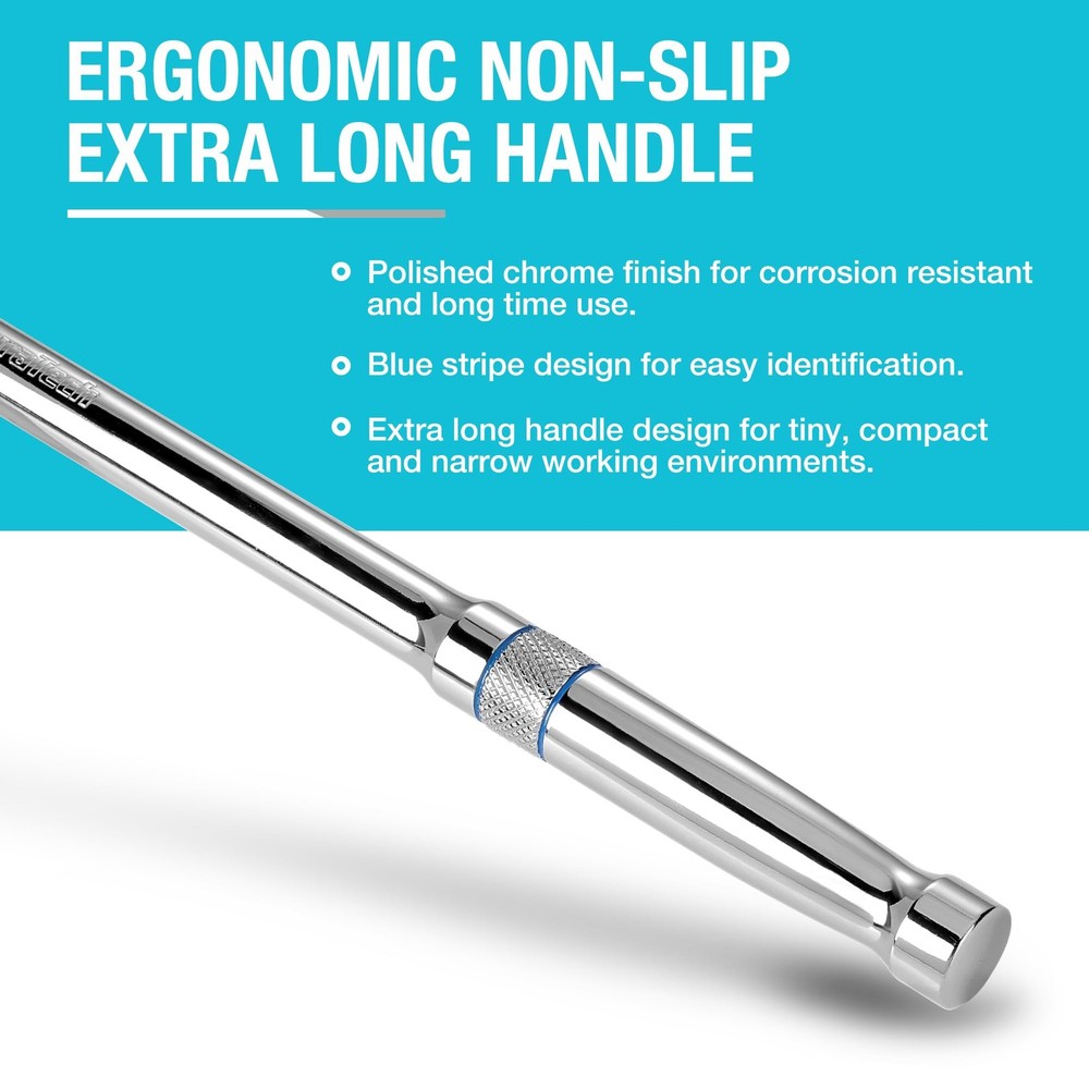 DURATECH Extra Long Handle 1/2-Inch Drive 1/2" with 15" handle, Silver
