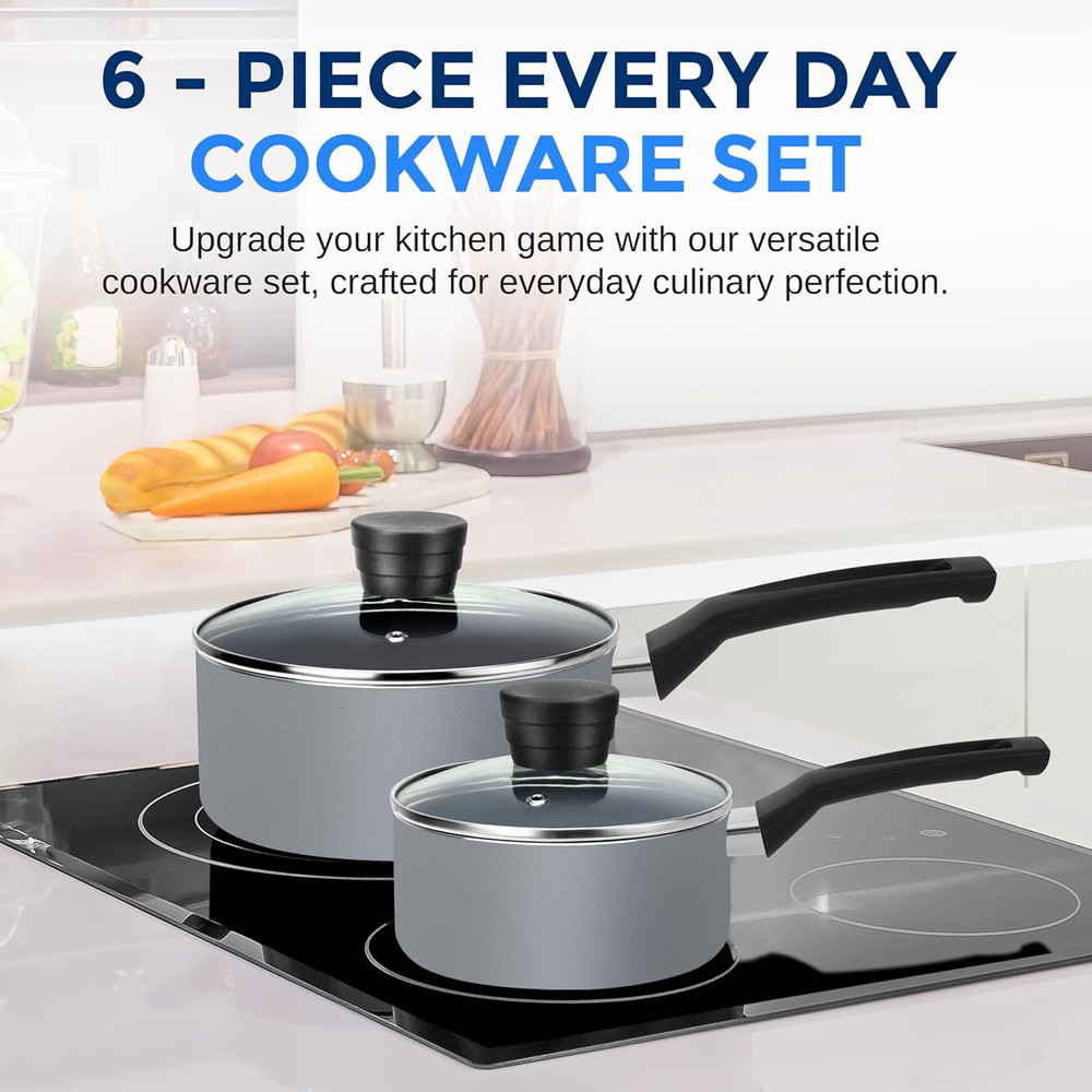 Kitchenware Pots and Pans Set, Basic Kitchen Nonstick Cookware Set, Heat Resista