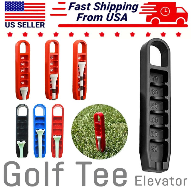 Golf Tee Depth Setter Elevator with Adjustable Height Golf Tee Height Adjuster