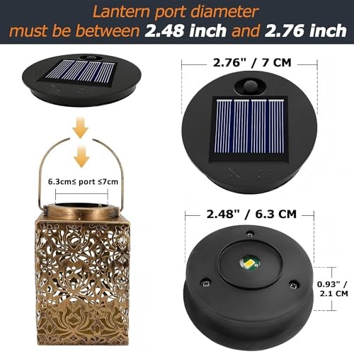 4 Pack Solar Light Replacement Top, Replace Solar Light Part 2.76 inch-4p Black