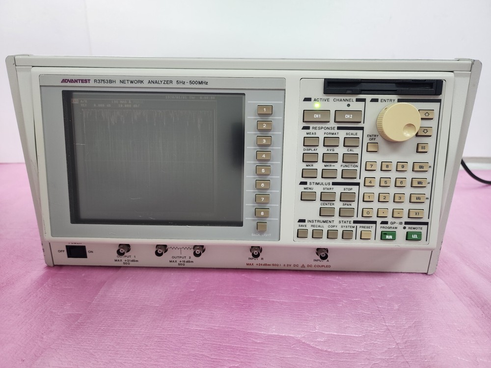 ADVANTEST R3753BH Network Analyzer, 5 Hz to 500 MHz