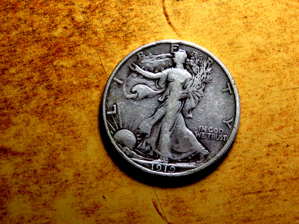 Nice VFXF Better Date 1919-S Walking Liberty Silver Half Dollar  B15