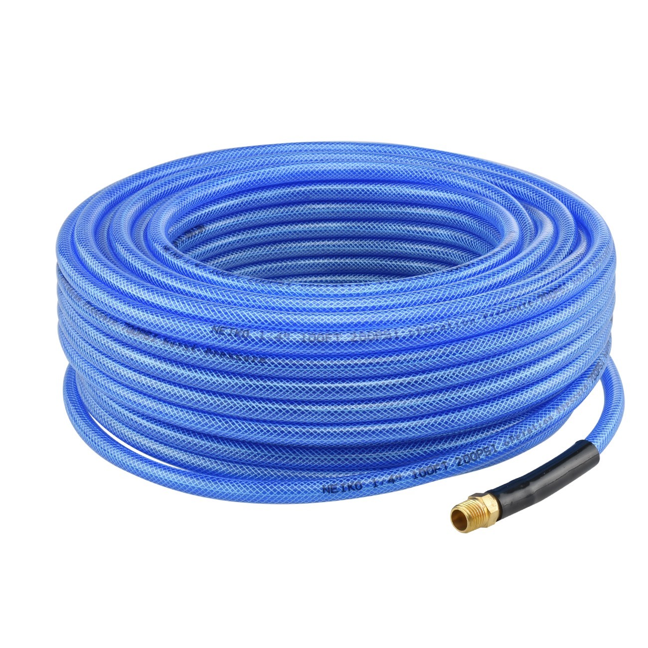 1/4" X 100 FT BRAIDED BLUE IRON FLEX FLEXIBLE AIR HOSE