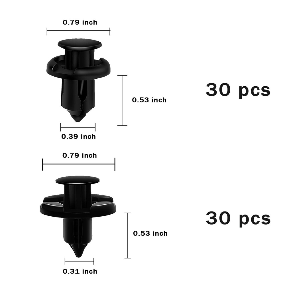 200PCS Car Retainer Clips Plastic Fasteners Kit, One Size, Black,Assorted