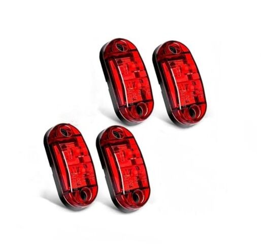 4 Pcs 2.5 Inch 9-30V side tail lights, 2 Diode Waterproof LED, E4 trailer side