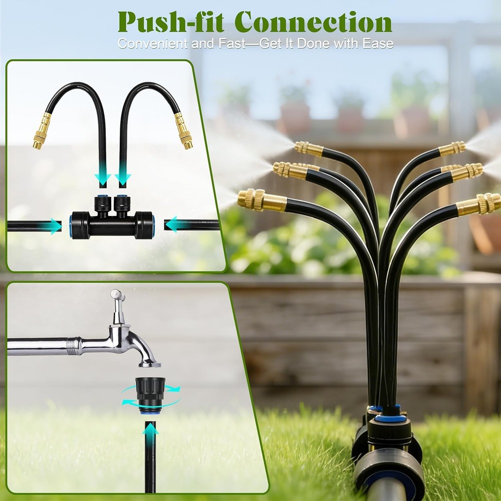 Drip Irrigation System for Garden, Automatic Watering System with Adjustable 360