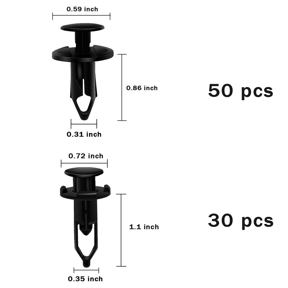 200PCS Car Retainer Clips Plastic Fasteners Kit, One Size, Black,Assorted