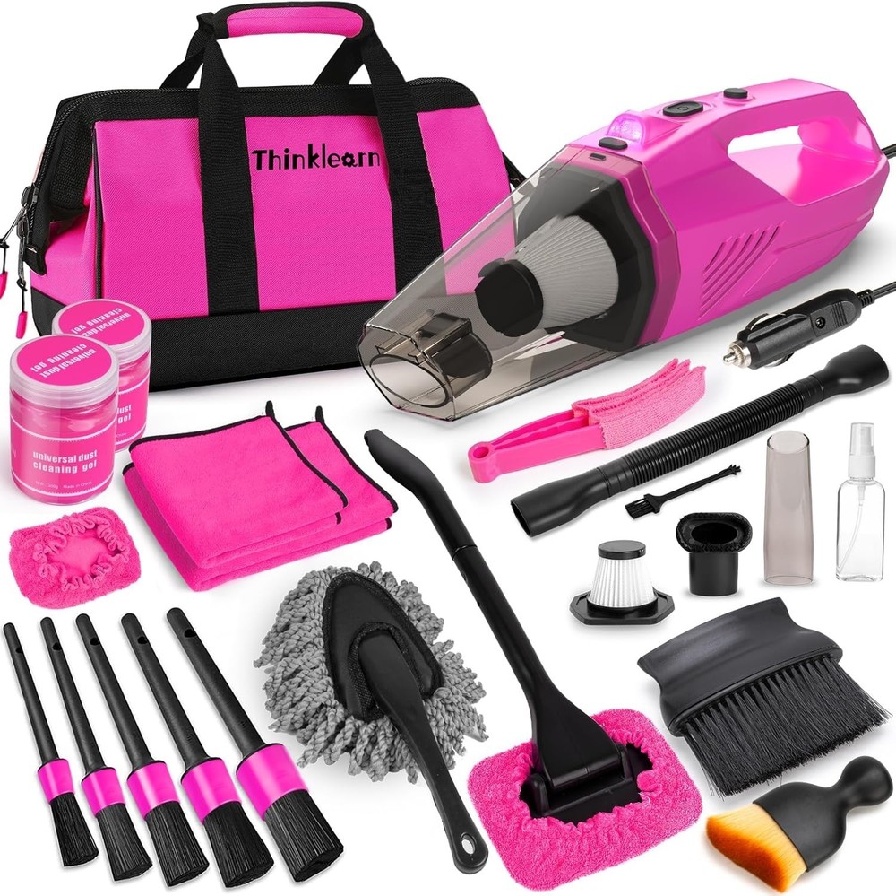 ThinkLearn Car Cleaning Kit, High-Powered Handheld Vacuum Interior Detailing Set