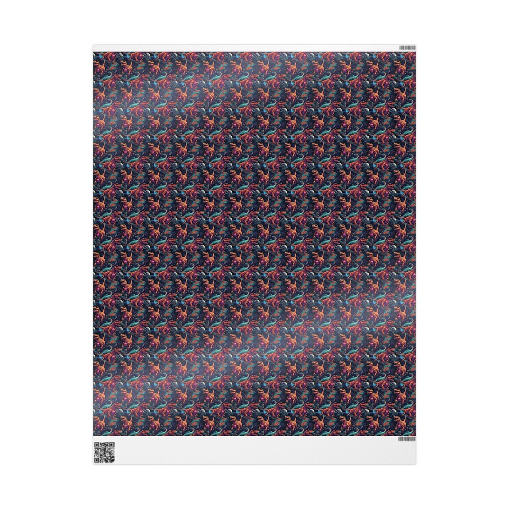Dinosaurs in Space Wrapping Paper Fun Sci-Fi Gift Wrap
