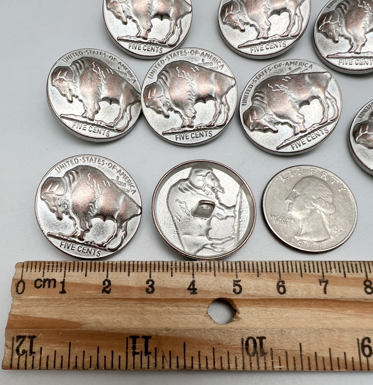 10PC Rustic Red Copper Buffalo Rustic Metal Buttons Shank Buttons 1" 26mm