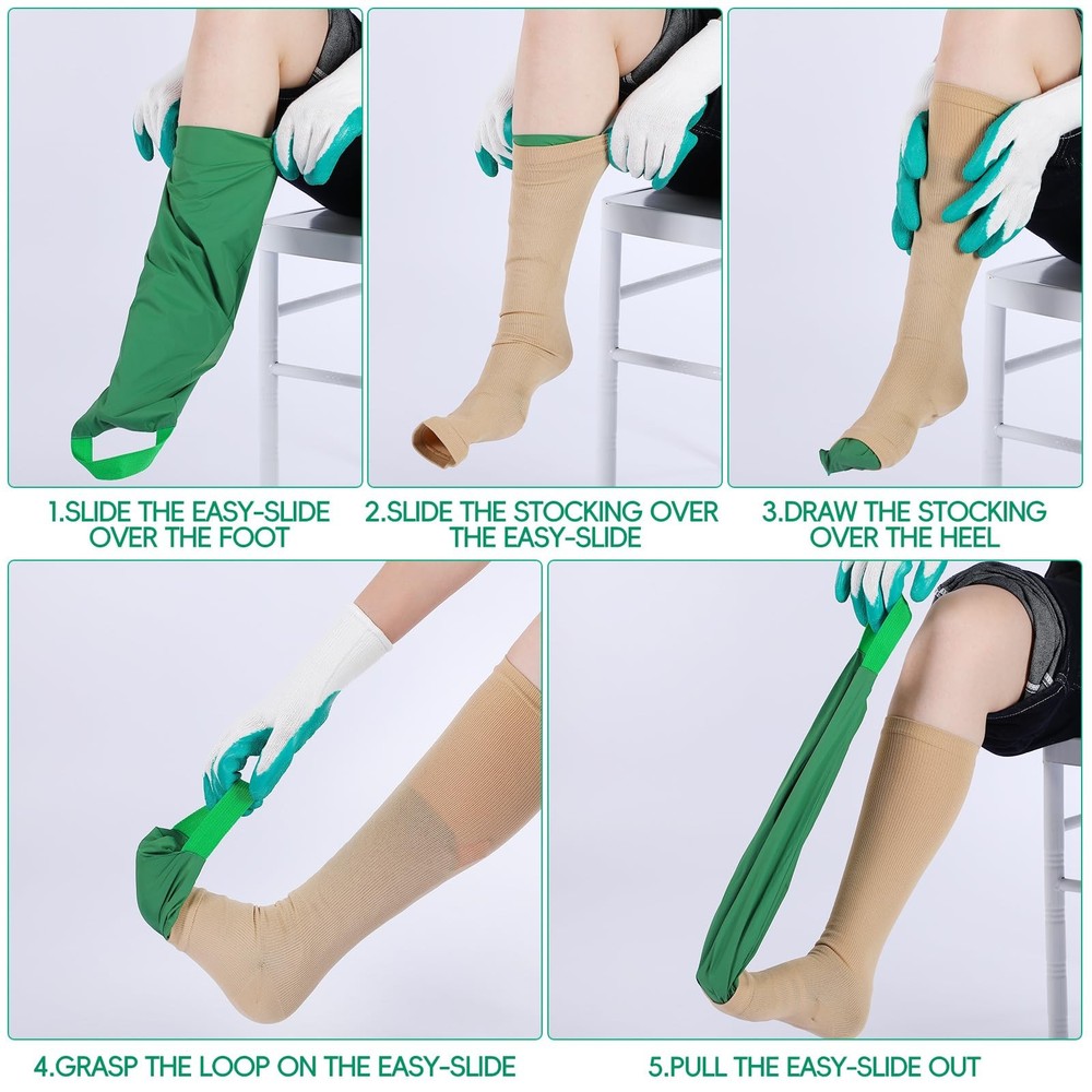Vicenpal 2 Pcs Easy Slide Compression Stocking Aid Device for Putting Green