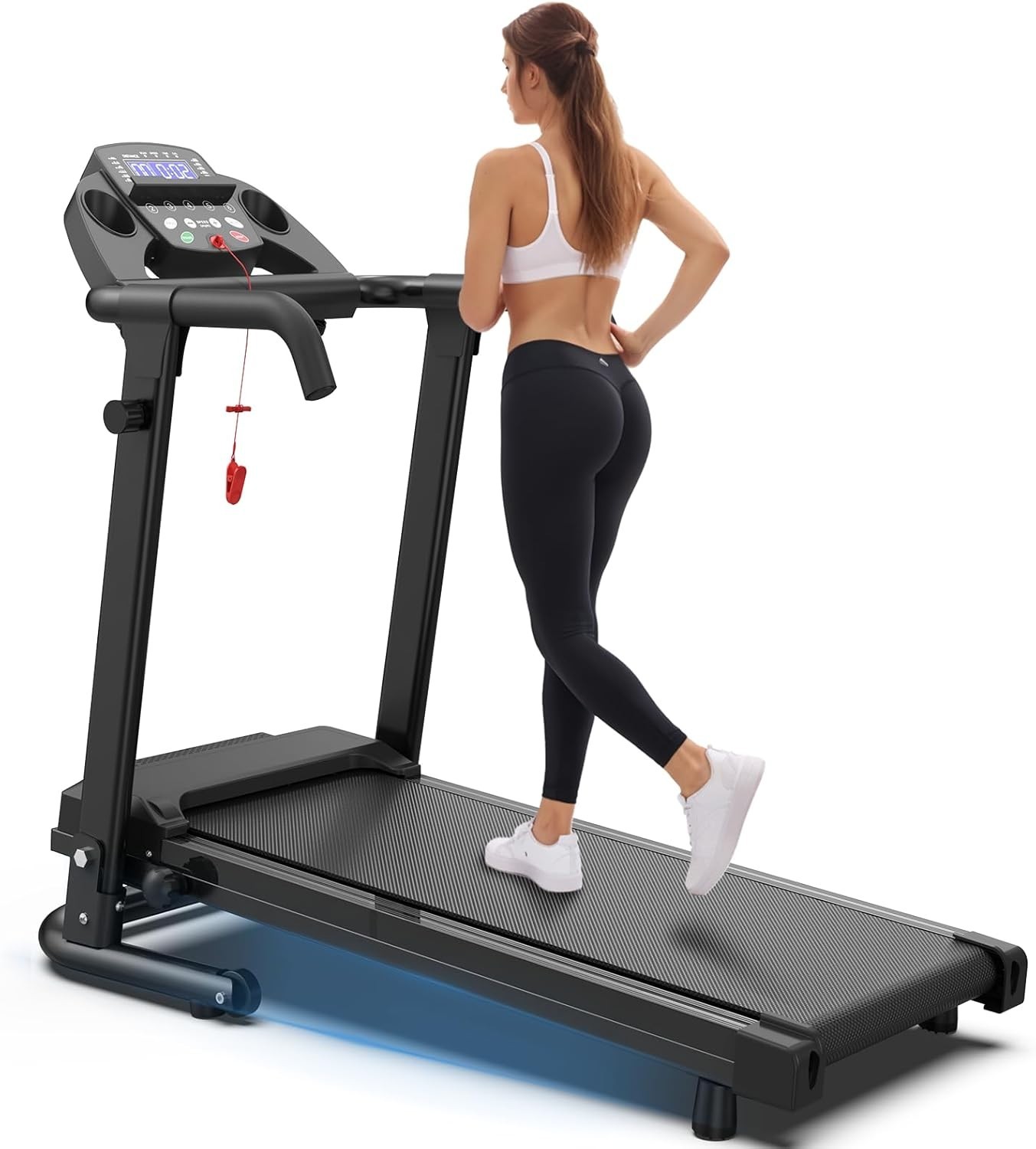 2.5HP Foldable Treadmill for Home Quiet Folding Running Jogging Machine, 300 LBS