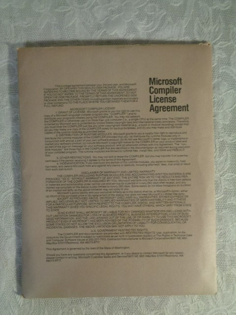 Microsoft QuickBASIC Compiler 2.0 5.25" Floppy Vintage Computer Programming Tool