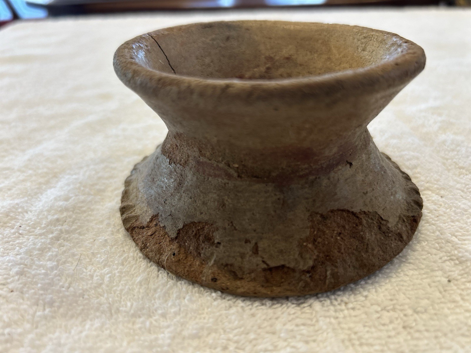 Ancient Native American Earthenware Pottery Lid