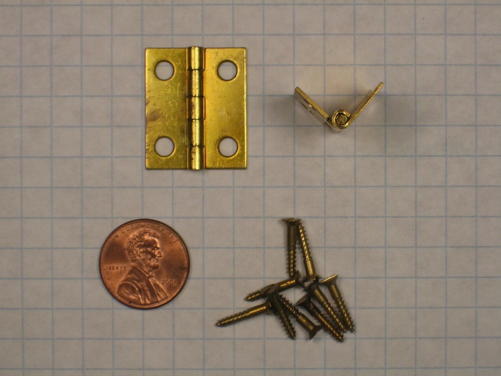 BRAINERD #6100B MIDDLE BUTT HINGES, SOLID BRASS, 1" HEIGHT, 13/16" WIDTH